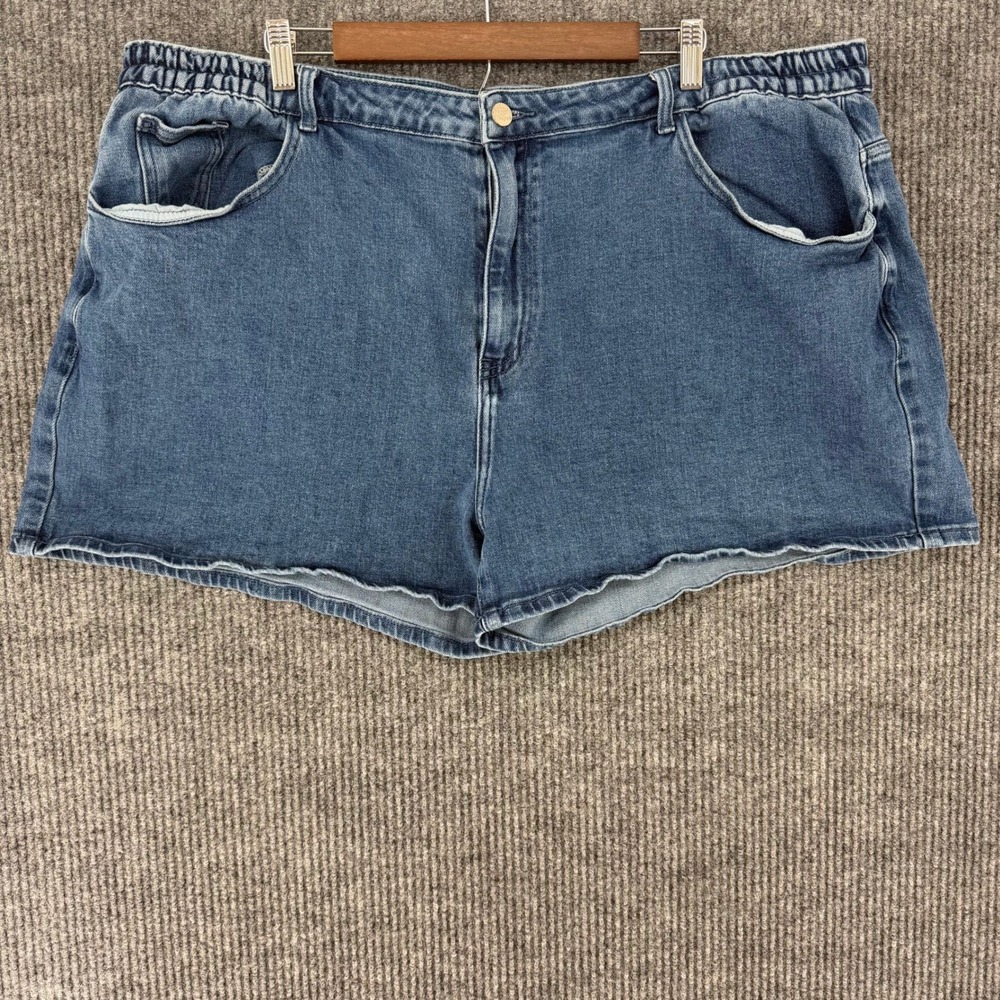 Shiny by Nature baggy jorts womens 4XL denim jean shorts high rise elastic plus